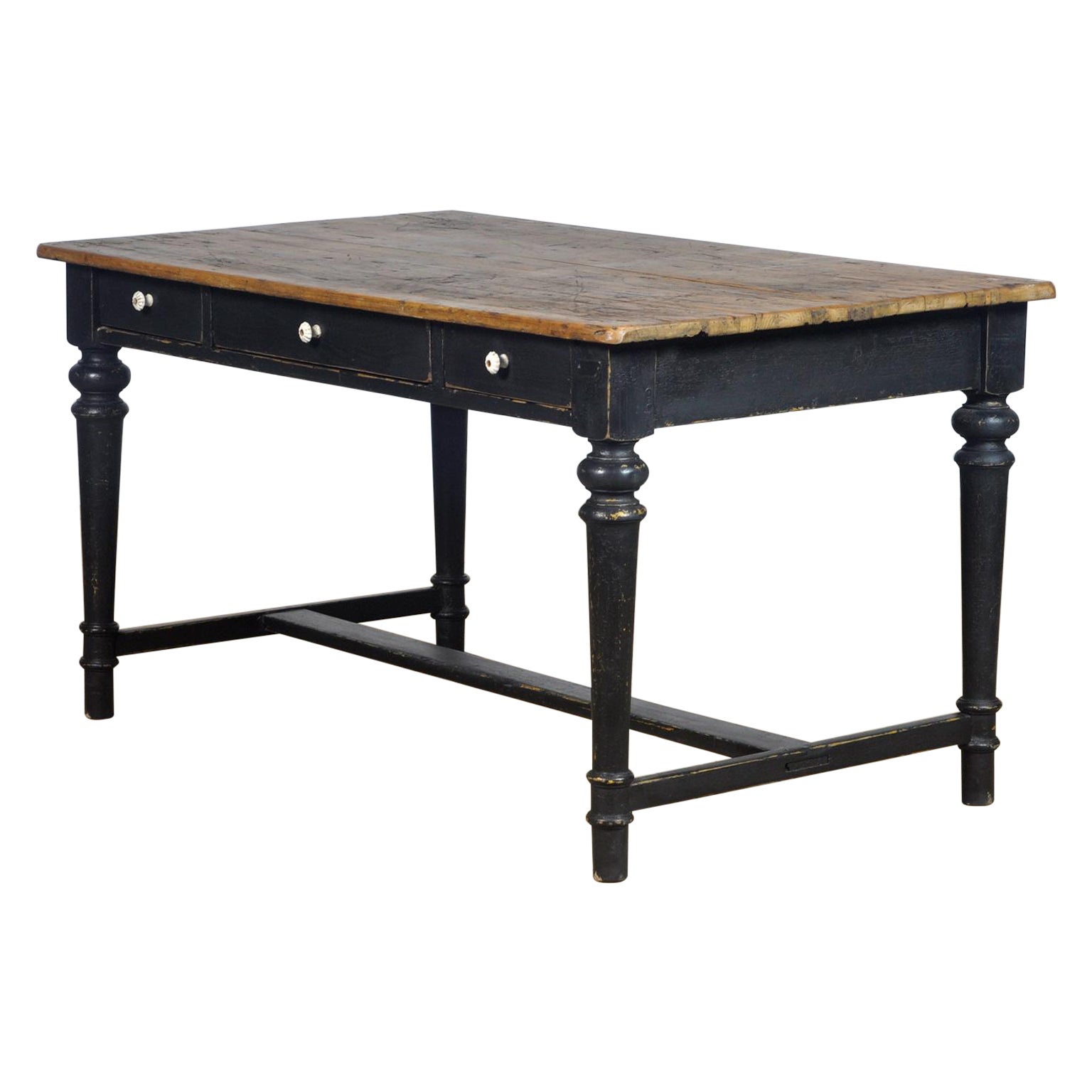 18th Century early American Rustic Pine Trestle Table at 1stDibs