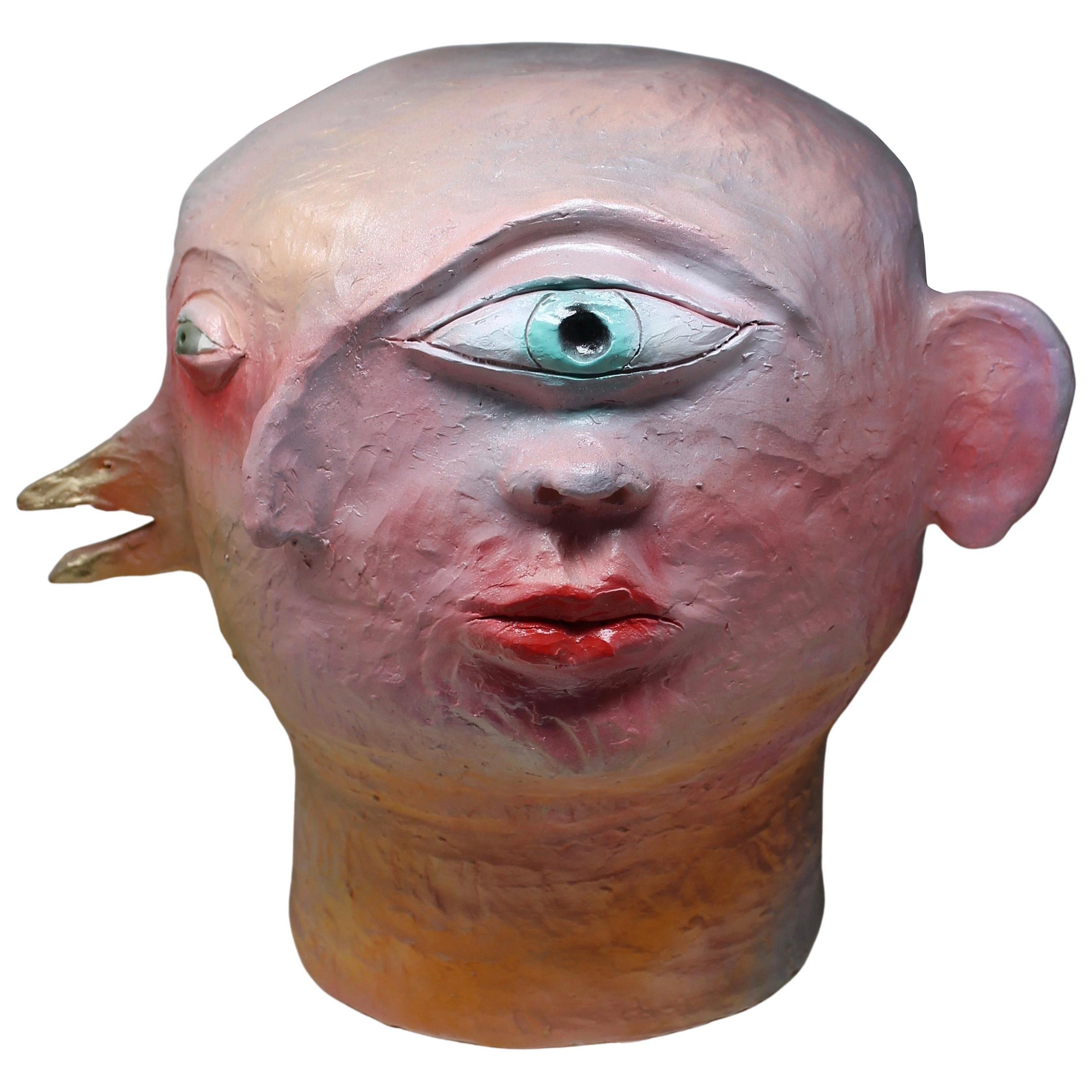 Freaklab Head  Made Entirely by Hand in Ceramic, ' Molti Volti ' For Sale