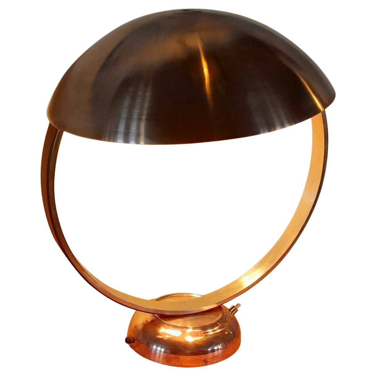 Cosmos, Contemporary Table Lamp Brass, Wood, Led Lamp For Sale