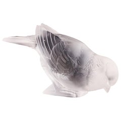 Vintage Moineau Timide Rene Lalique Glass Paperweight