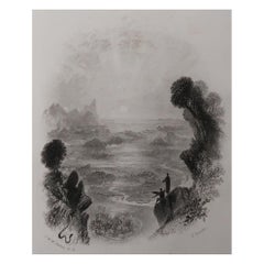 Antique Print After J.M.W Turner, the Temptation on the Mountain, 1835