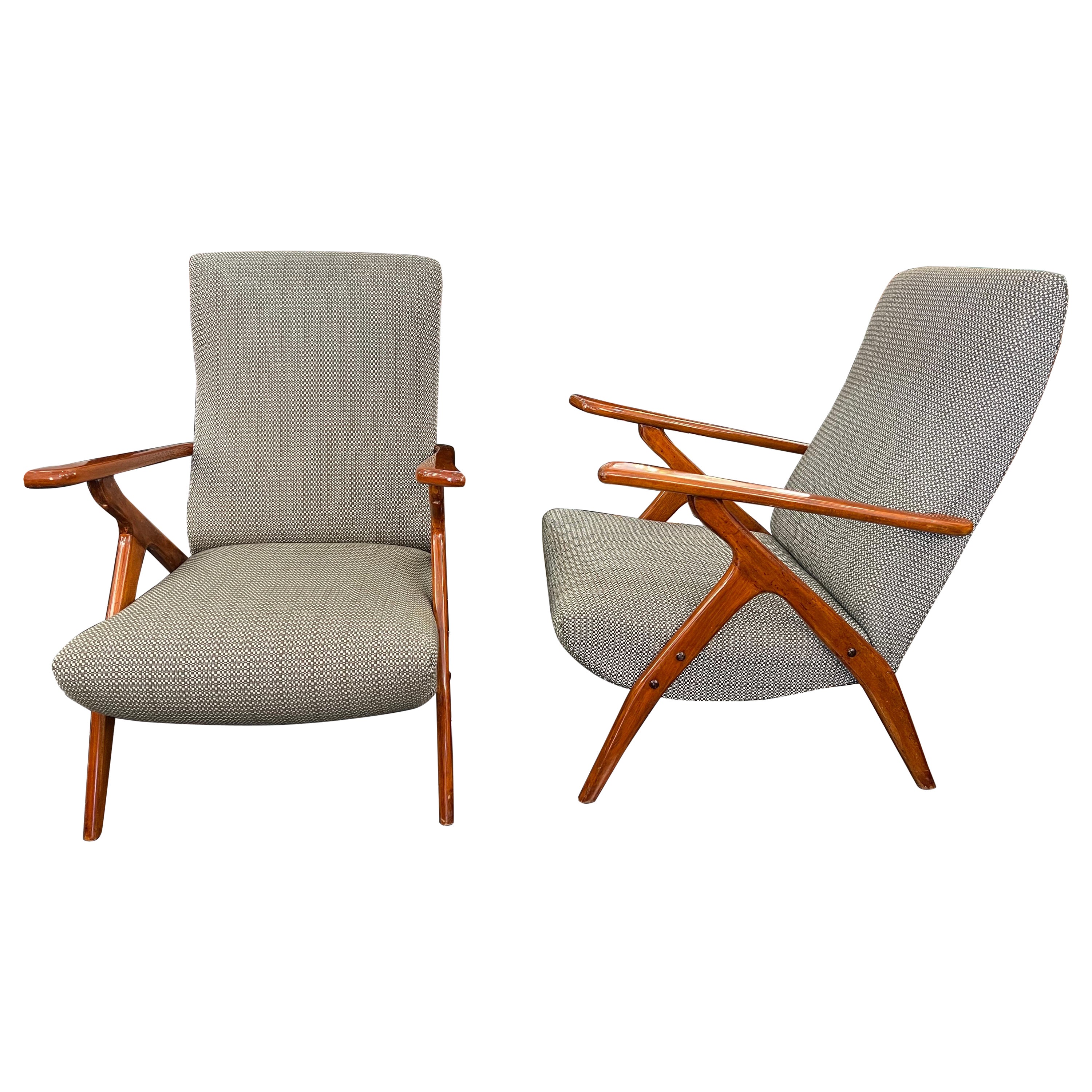 Carlo Mollino for Antonio Gorgone Pair Armchairs For Sale at 1stDibs