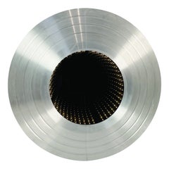 Espejo Infinito Redondo De 45 Pulgadas Con Marco De Aluminio