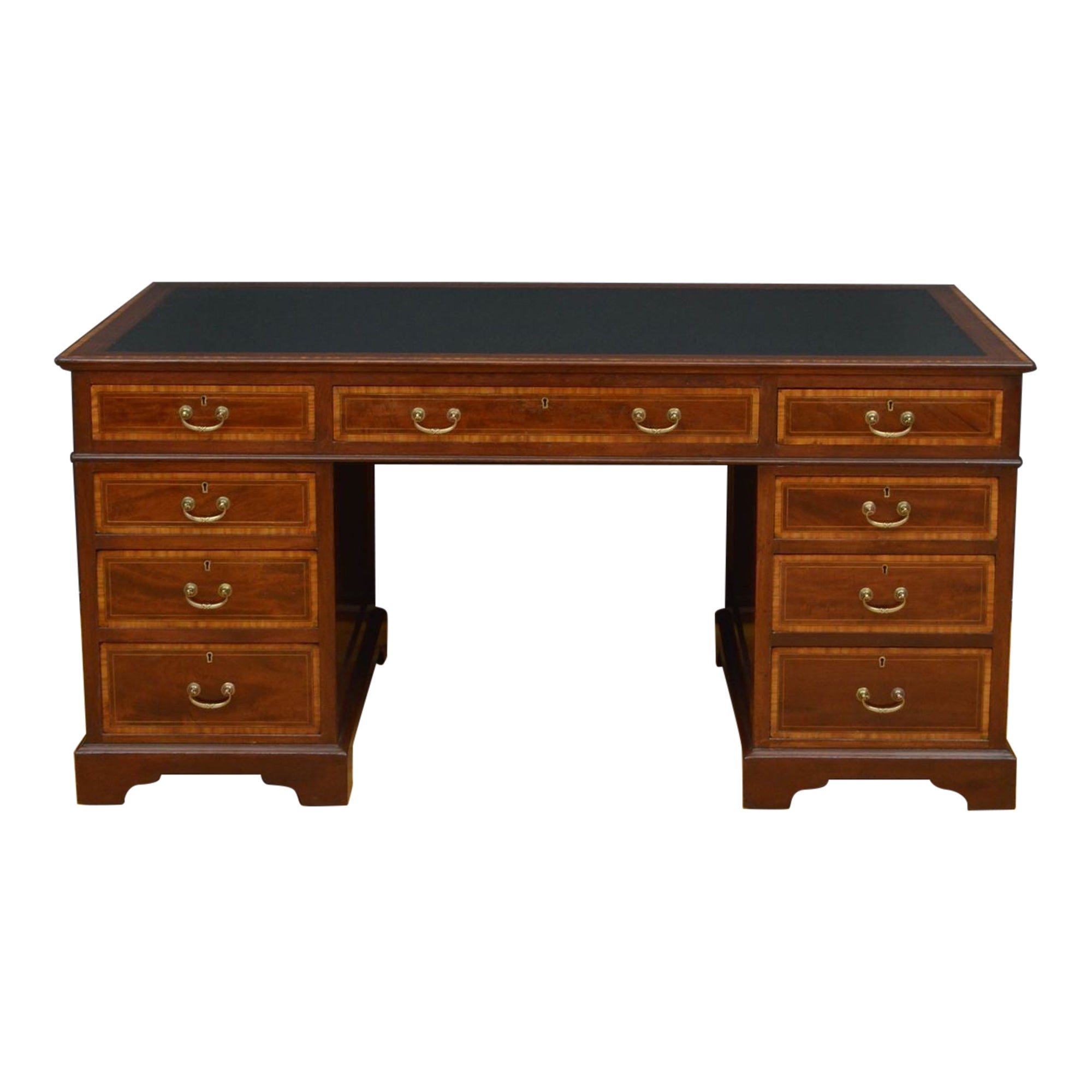 Late Victorian Mahogany and Inlaid Desk