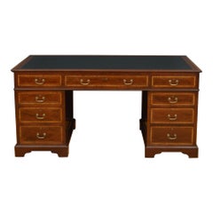 Antique Late Victorian Mahogany and Inlaid Desk