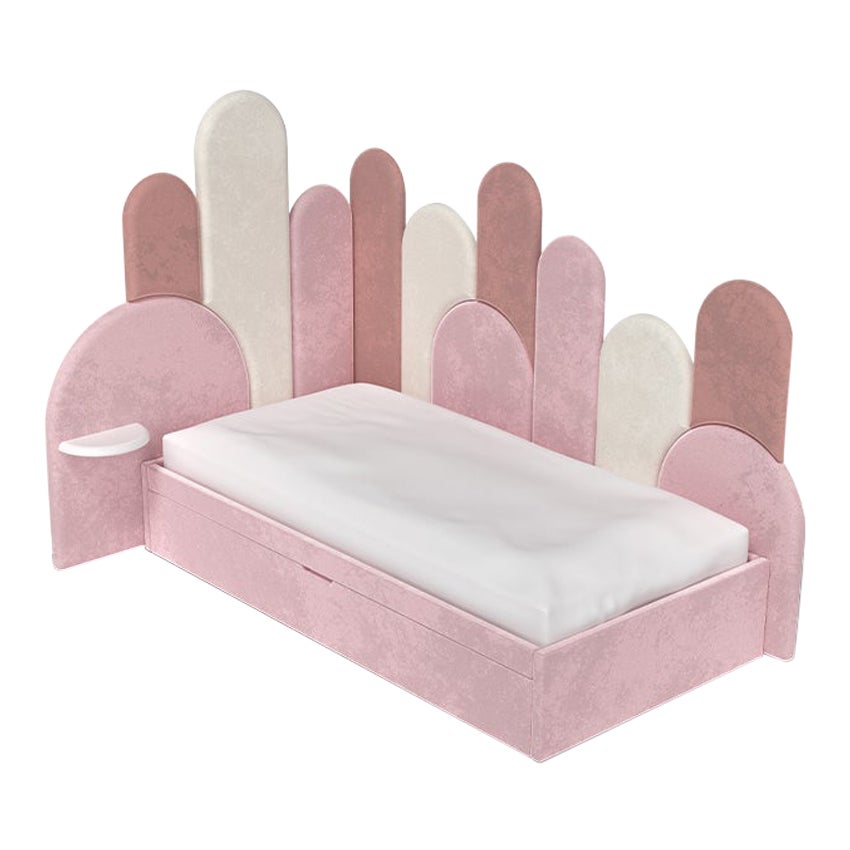 Modern Velvet Kids Merida Corner Bed by Circu Magical Furniture For Sale