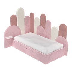 Modern Velvet Kids Merida Corner Bed by Circu Magical Furniture