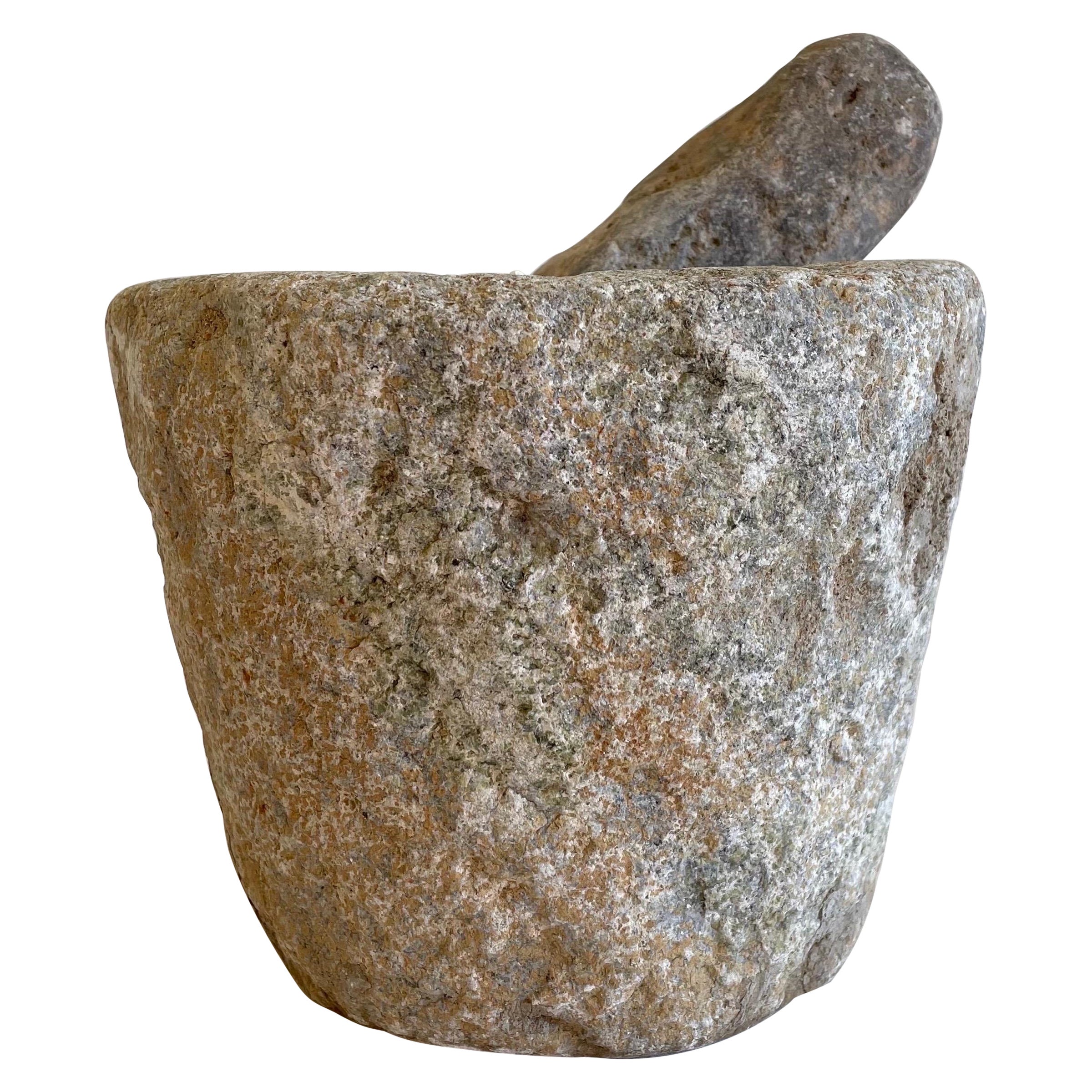 Vintage Stone Mortar and Pestle Set at 1stDibs