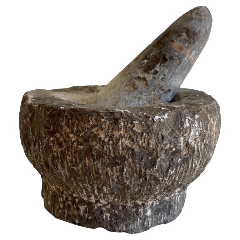 Vintage Stein Mörser und Stößel Schüssel Set im Angebot bei 1stDibs