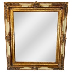 Used Rococo Style Distressed Gold Beveled Console or Wall Mirror by Bombay Furniture 