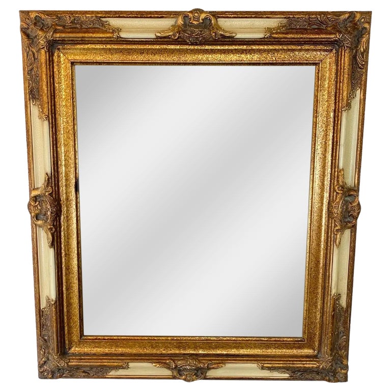 Rococo Style Distressed Gold Beveled Console or Wall Mirror by Bombay Furniture For Sale at 1stDibs