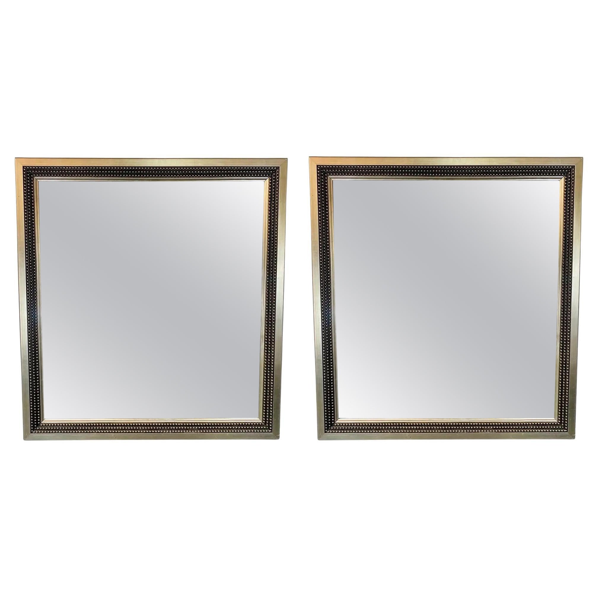 Julian Schnabel Brutalist Style Silver Studded Console or Wall Mirror , a Pair For Sale