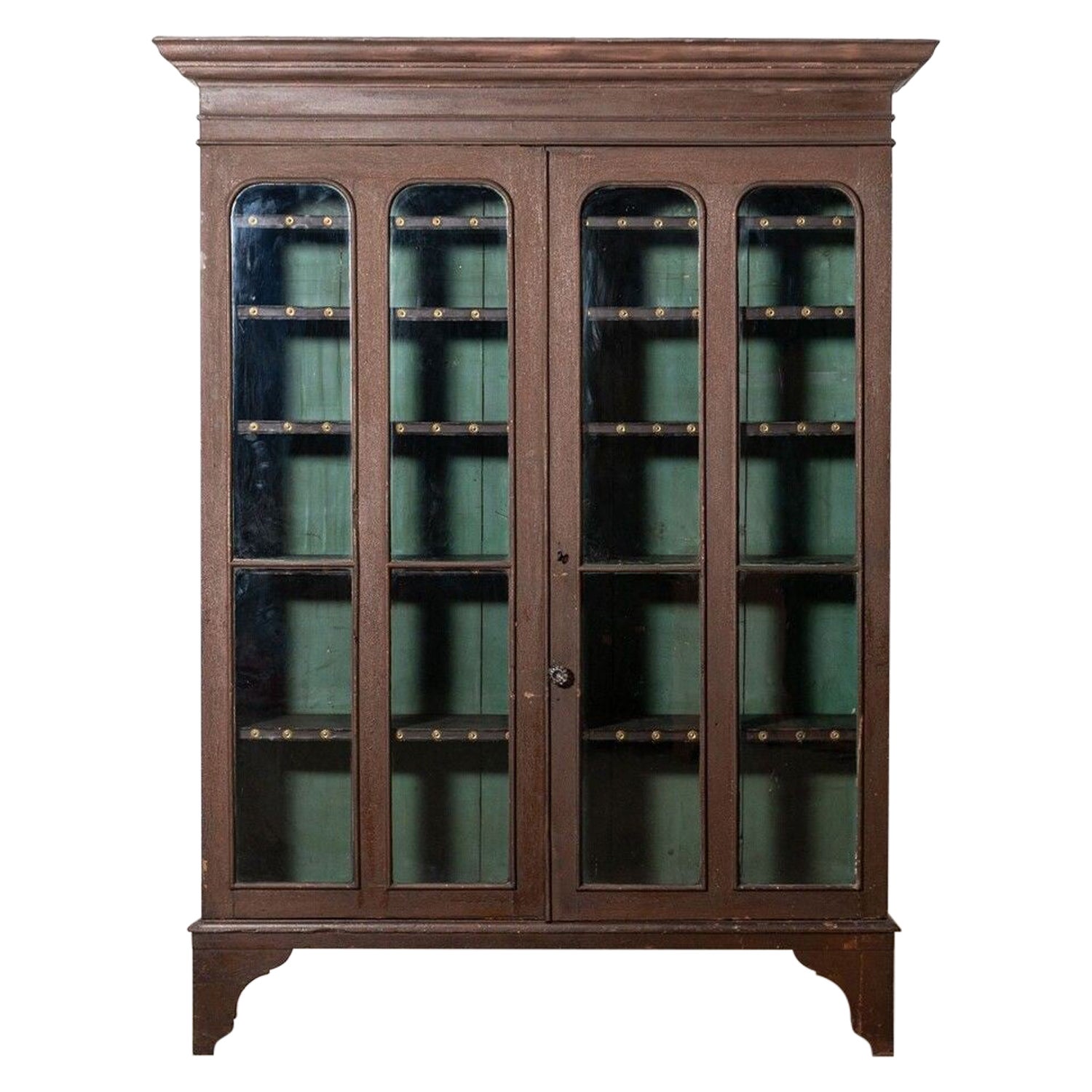 Large Georgian Painted Pine Country House Larder Cabinet For Sale