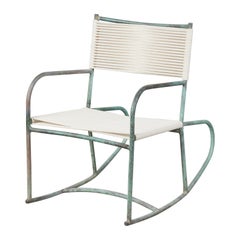 Early Model Bronze Patio Rocking Chair by Walter Lamb