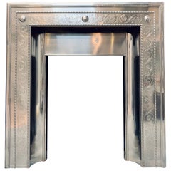 19th Century Victorian Polished Steel  Fireplace Insert
