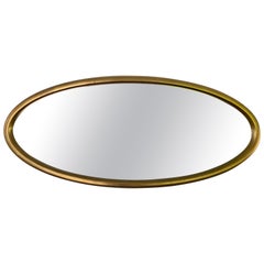 Early Mid Century Oval Mirror with Gilt Frame