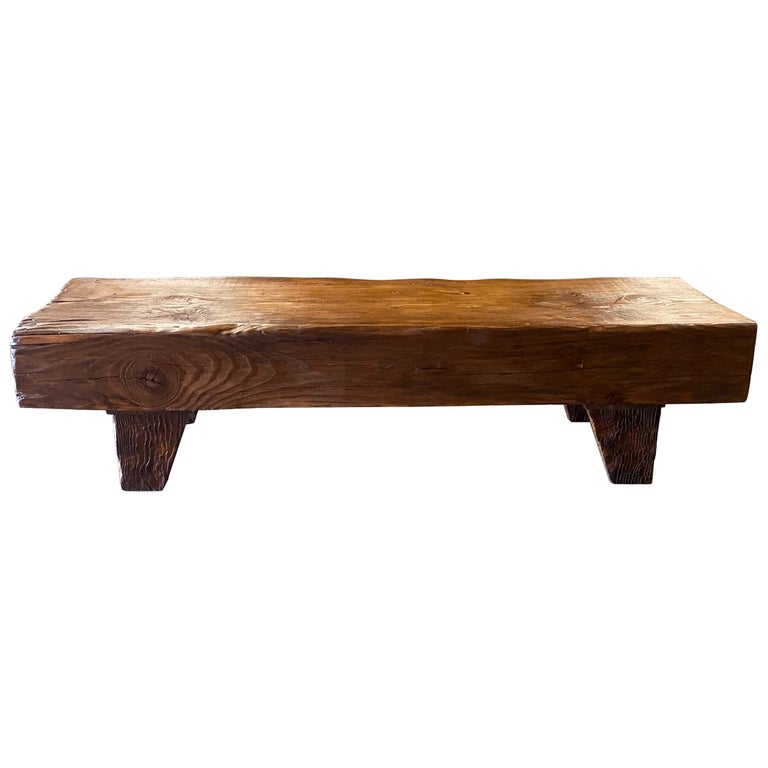 Rustic Reclaimed Wood Bench For Sale at 1stDibs