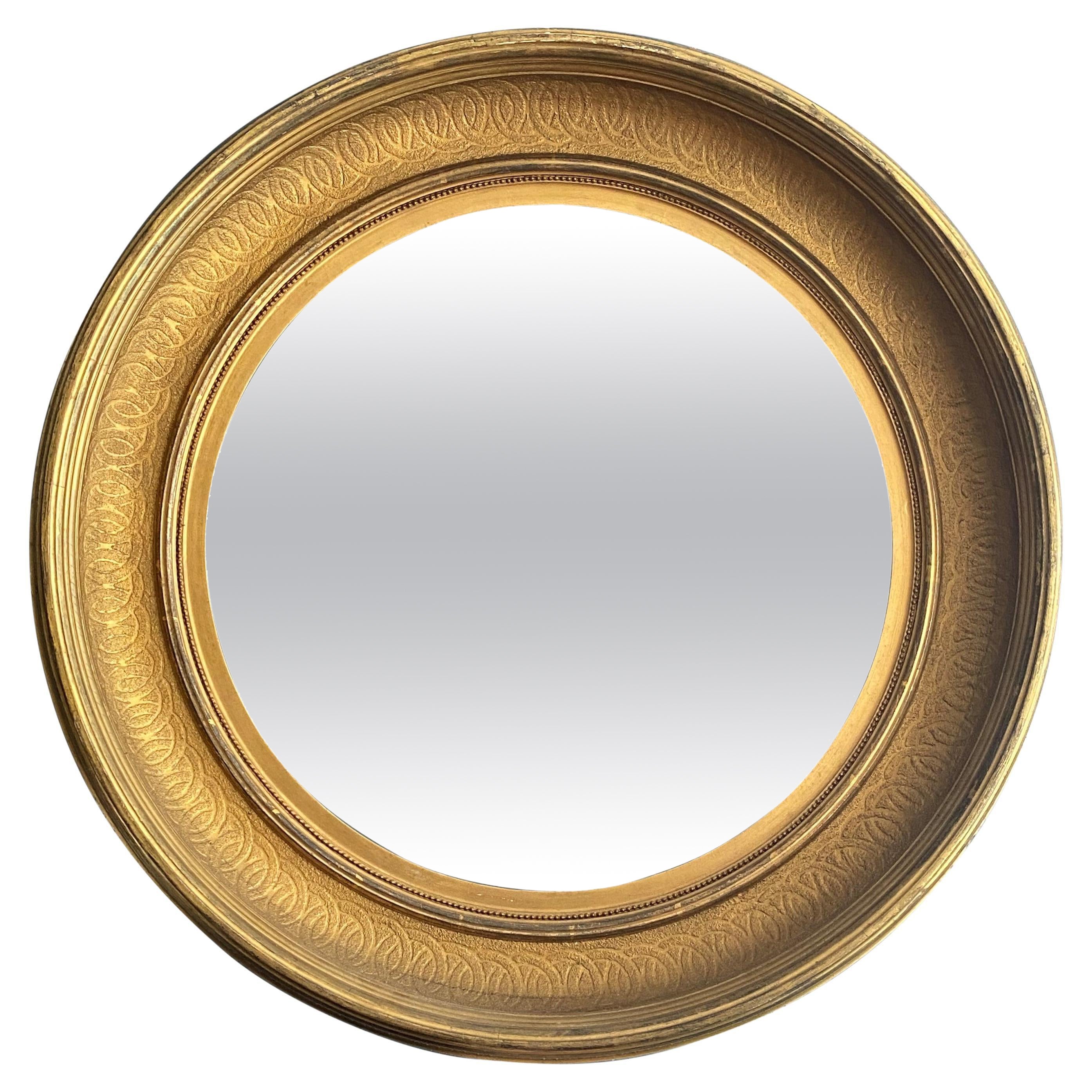 Cadre de miroir convexe en bois doré de George III, vers 1810 en vente