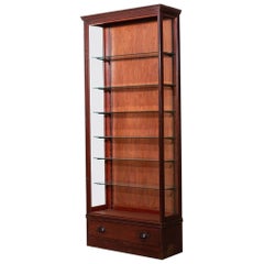 Used 19thC English Oak Glazed Museum Display Cabinet
