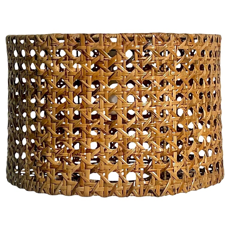 Vintage Coastal Woven Cane Chandelier For Sale at 1stDibs