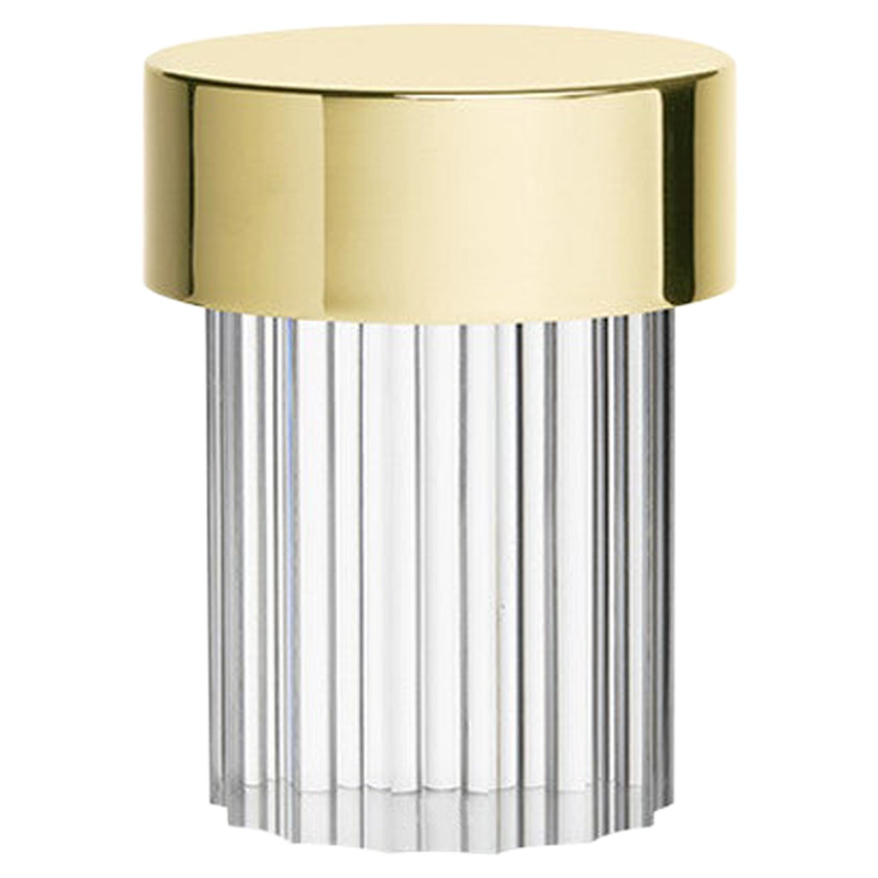 Flos Last Order Rechargeable Indoor Table Lamp in Brass with Fluted Base For Sale