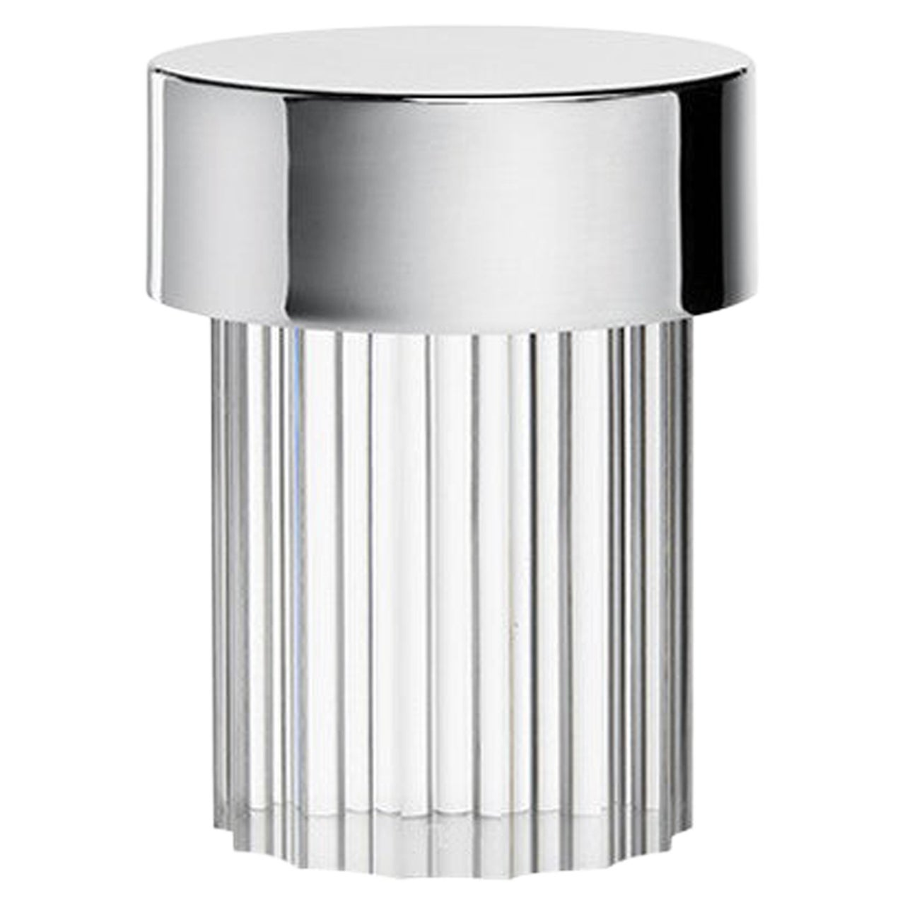 Flos Last Order Rechargeable Indoor/Outdoor Table Lamp in Steel with Fluted Base For Sale