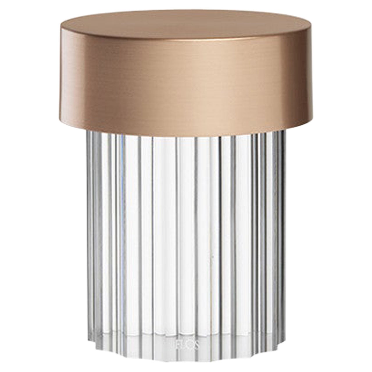 Flos Last Order Rechargeable Indoor Table Lamp in Copper with Fluted Base For Sale