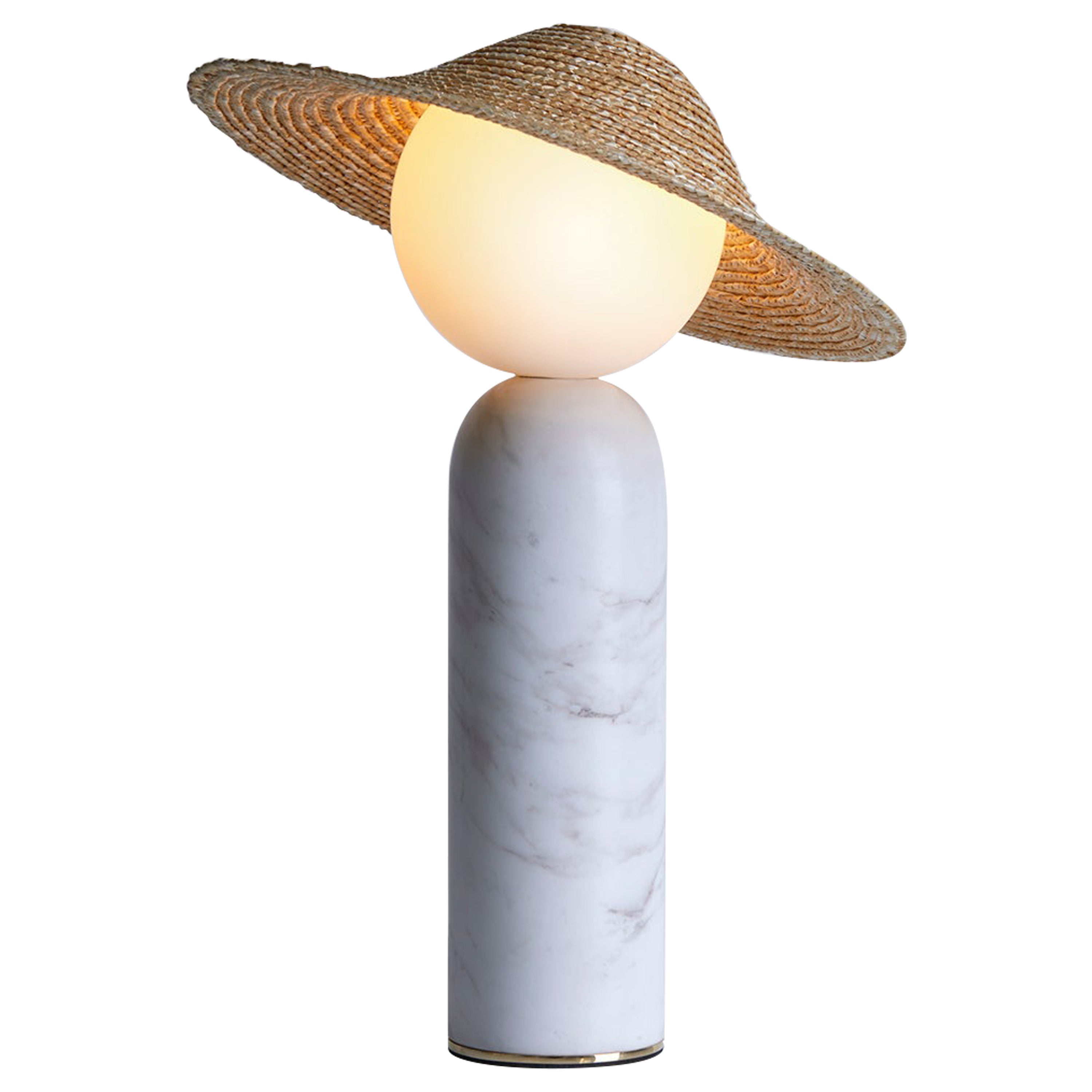 Lampe de table Thros 0.3 par Aristotelis Barakos, fabrique en marbre blanc en vente