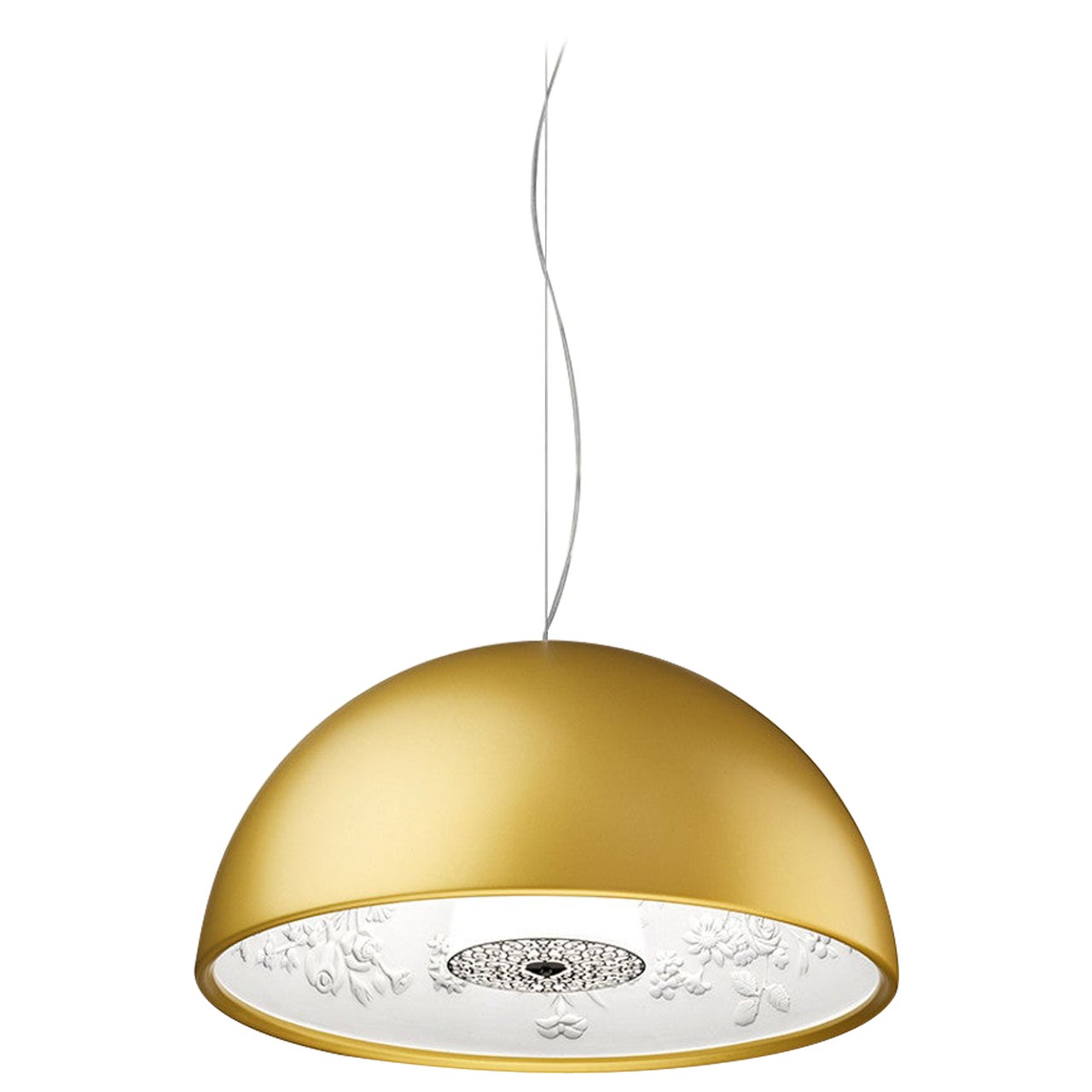 Flos Small Skygarden Pendant Dimmable Light in Gold by Marcel Wanders