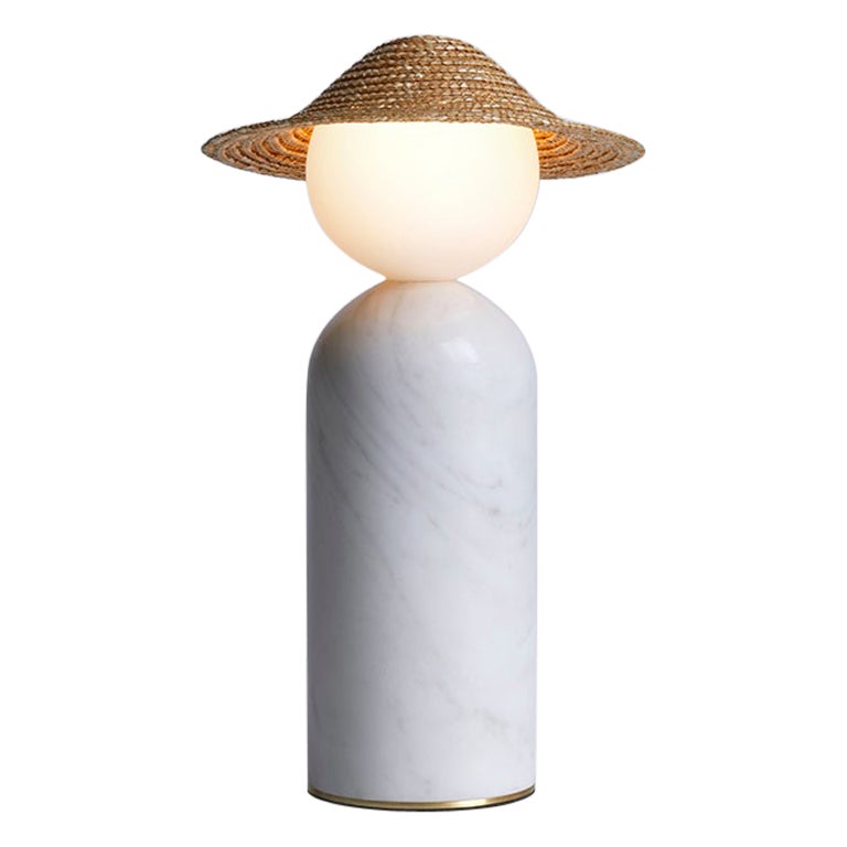 Table Lamp Théros 0.1 S by Aristotelis Barakos, Made Out of White Marble For Sale