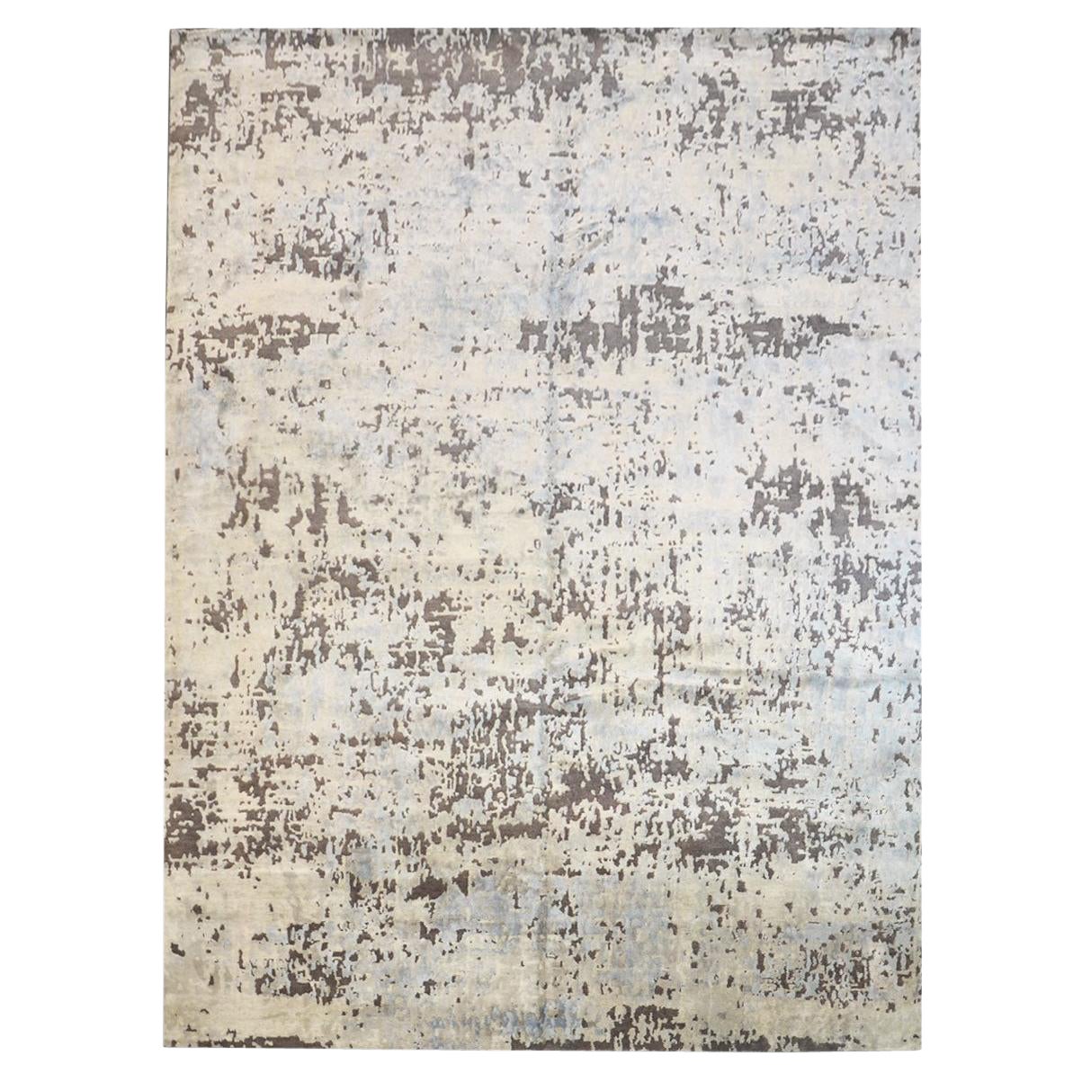 Contemporary Handmade Silk and Wool Rug For Sale at 1stDibs