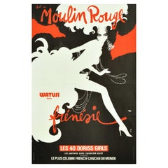 Original Retro Moulin Rouge Poster Watusi Frenesie Cabaret Doriss Girls Cancan