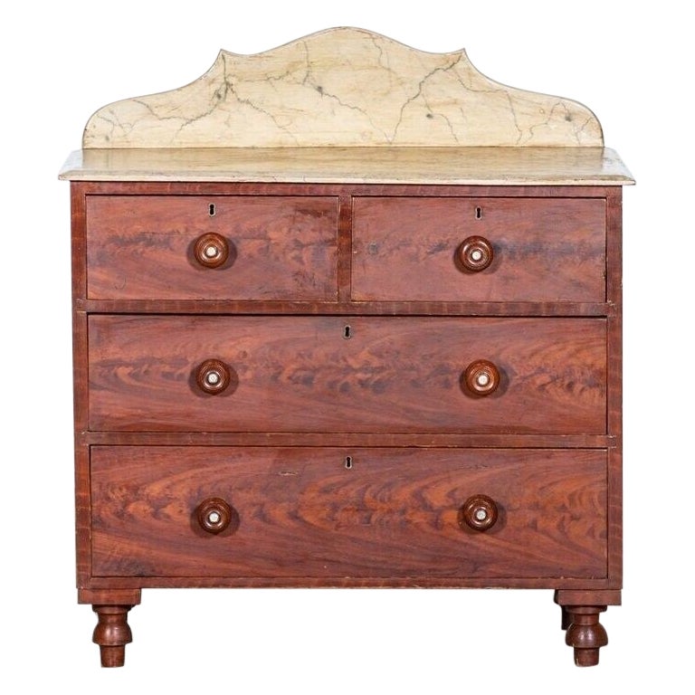 19th C Irish Grained Pine Chest Drawers For Sale