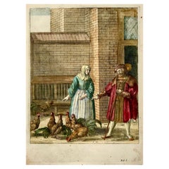 Wenceslaus Hollar 'B1607' Domestic Chickens, Poultry, Master Engraving