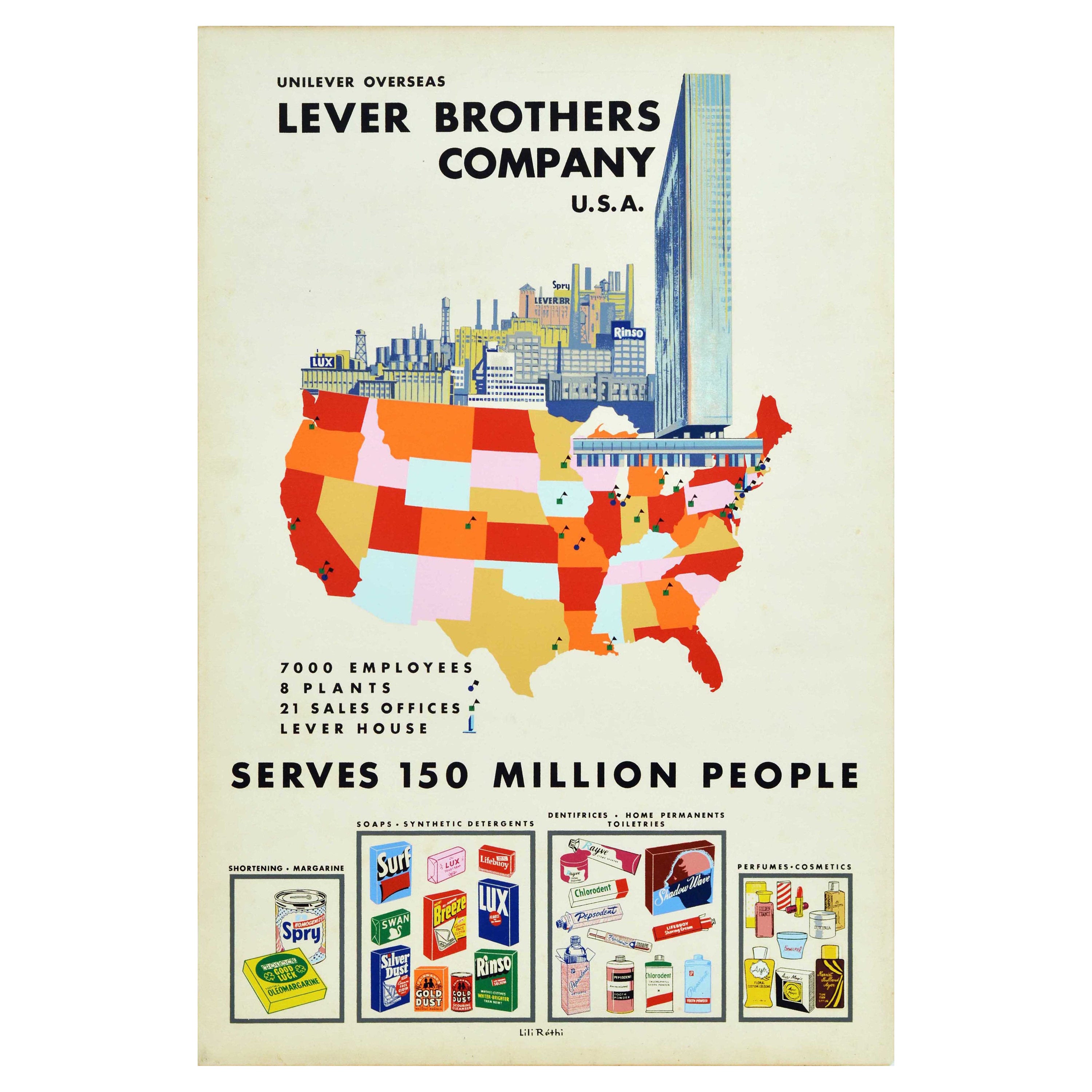 Original Vintage Advertising Poster Unilever Overseas Lever Brothers Company