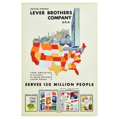 Original Retro Advertising Poster Unilever Overseas Lever Brothers Company