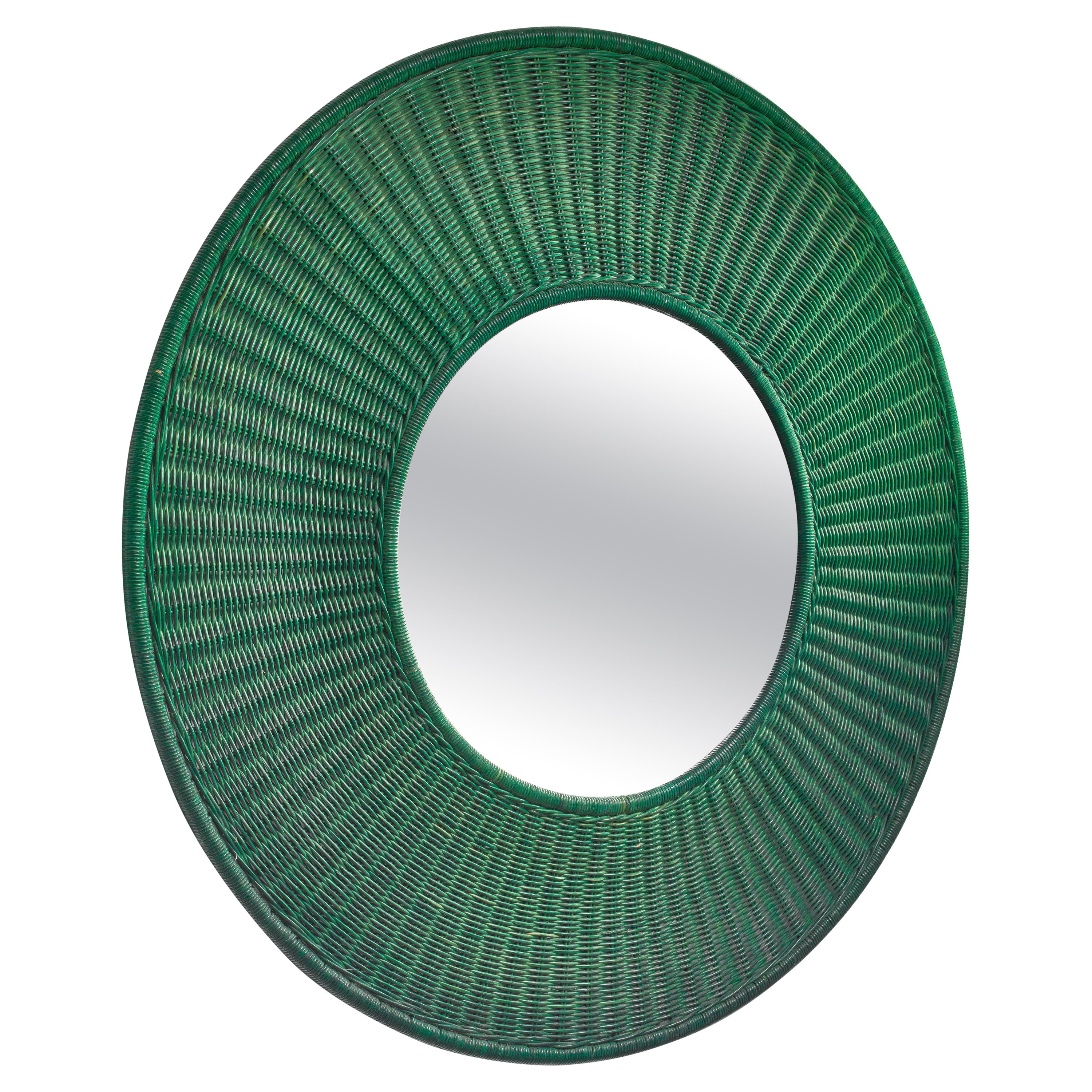 Green Cane Wall Mirror For Sale