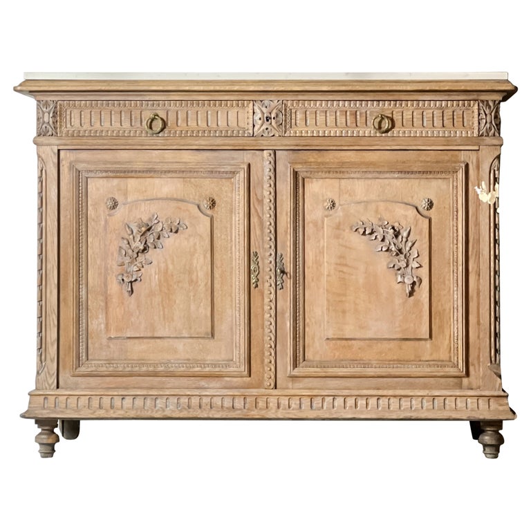 French Antique Provincial Marble Sideboard at 1stDibs