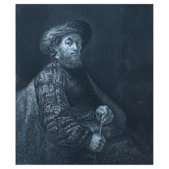 Antique Print After Rembrandt. Portrait of Jew, C.1850