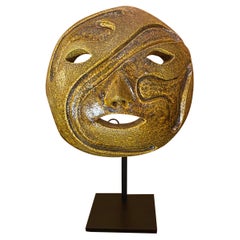 Vintage Ceramic Mask, Accolay, France, 1960s