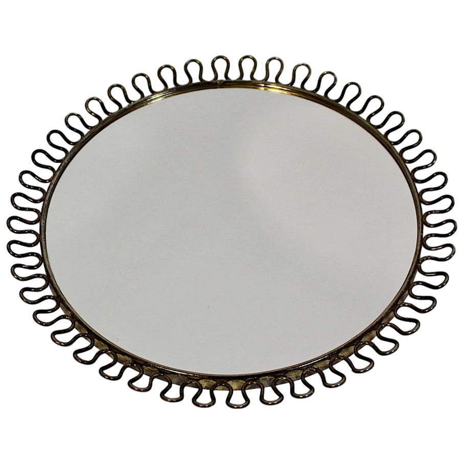Modern Circular Vintage Wall Mirror Circular Josef Frank Style 1970s For Sale