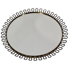 Modern Circular Vintage Wall Mirror Circular Josef Frank Style 1970s