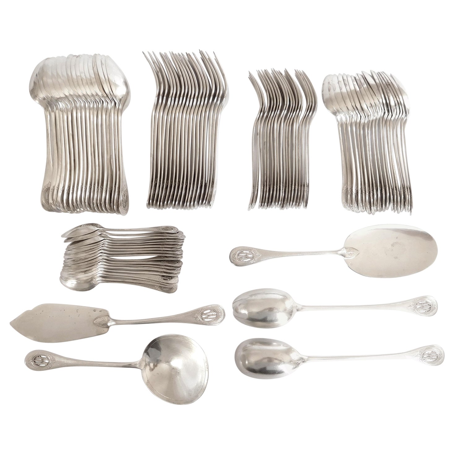 Louis XV by Whiting Sterling Silver Flatware Set for 8 Service 70 Pieces  For Sale at 1stDibs