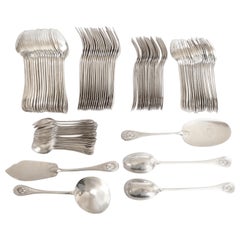 Antique French Louis XVI Style Sterling Silver Flatware for 18:95 Pieces