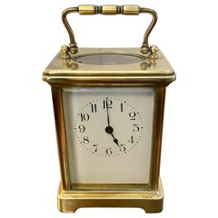 Used Victorian Quality Brass and Glass Carriage Clock