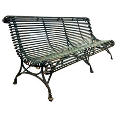 Large Antique French Arras Garden Bench