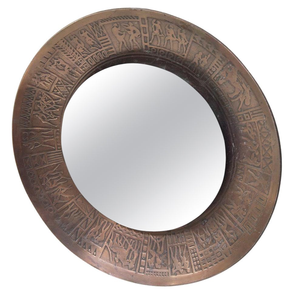 Marco Furgeri Mid-Century Wall Mirror in Copper