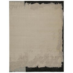 Tapis abstrait style vieilli de Rug & Kilim en beige, gris et noir