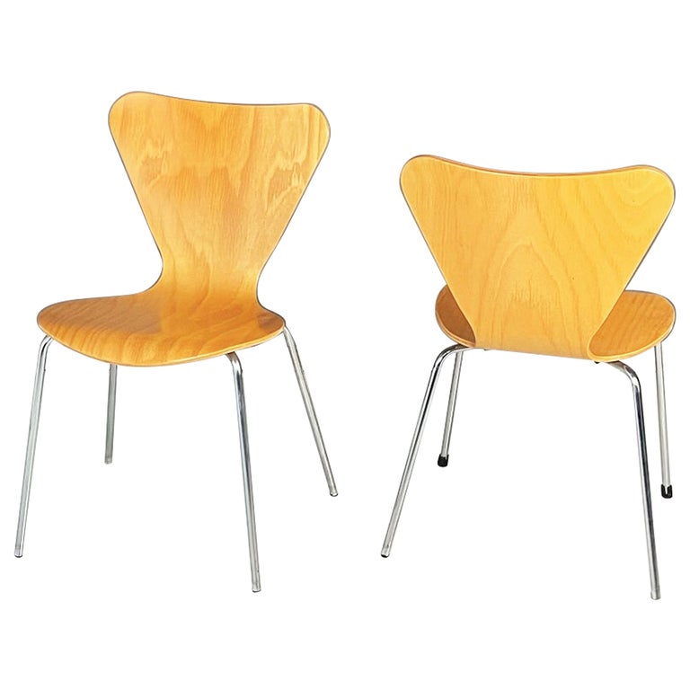 Danish Modern Wooden and Steel Chairs by Phoenix, 1970s For Sale at 1stDibs