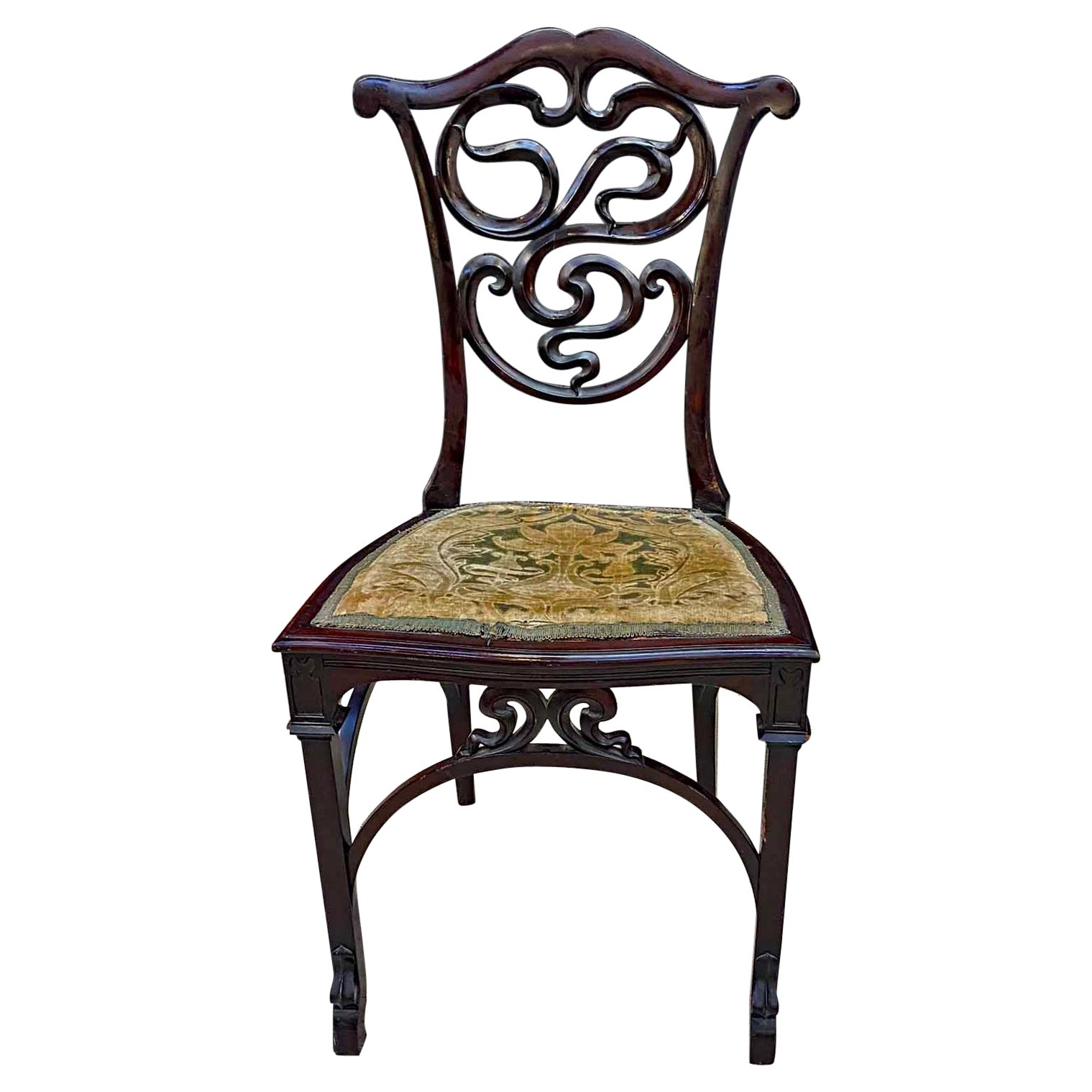 Art Nouveau period chair with Chinese pattern circa 1880,  For Sale